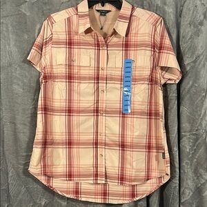Eddie Bauer Red and Pink Button Down Shirt
